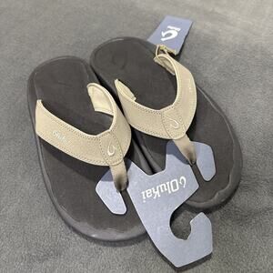 Men's Olukai Ohana Flip Flop Comfort Sandals Clay/onyx(gray) US Size 9